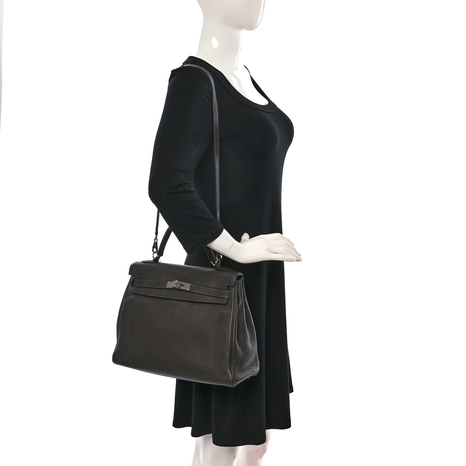 Hermes Taurillon Clemence Kelly Retourne 32 Graphite 2 of 15