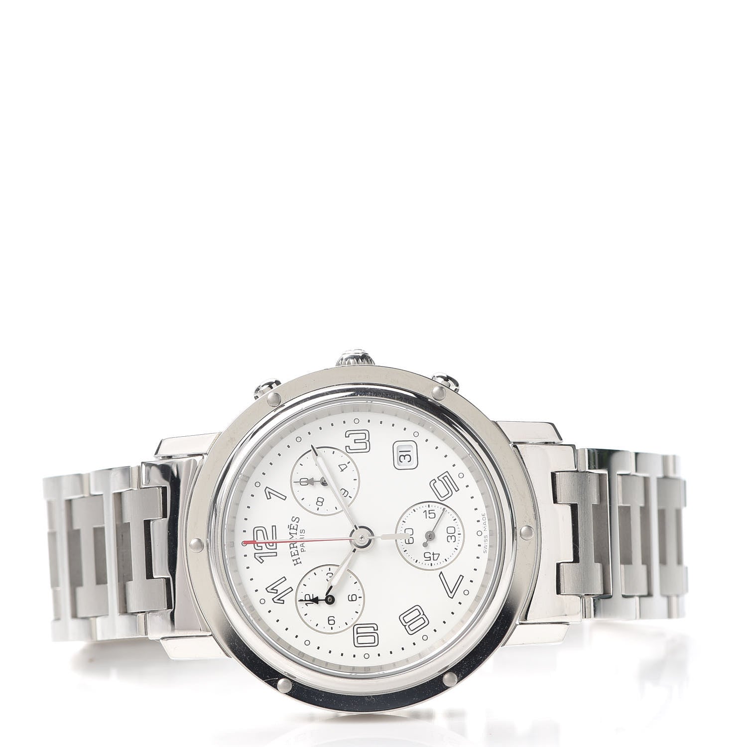 Hermes Stainless Steel 38mm Clipper Chronograph Quartz Watch 2 of 6