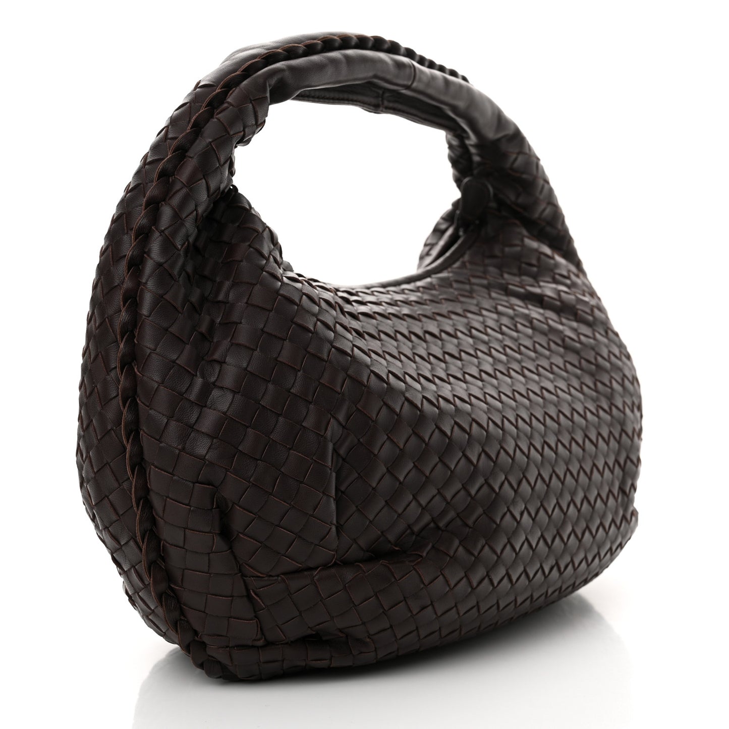 Nappa Intrecciato Medium Belly Veneta Hobo Ebano