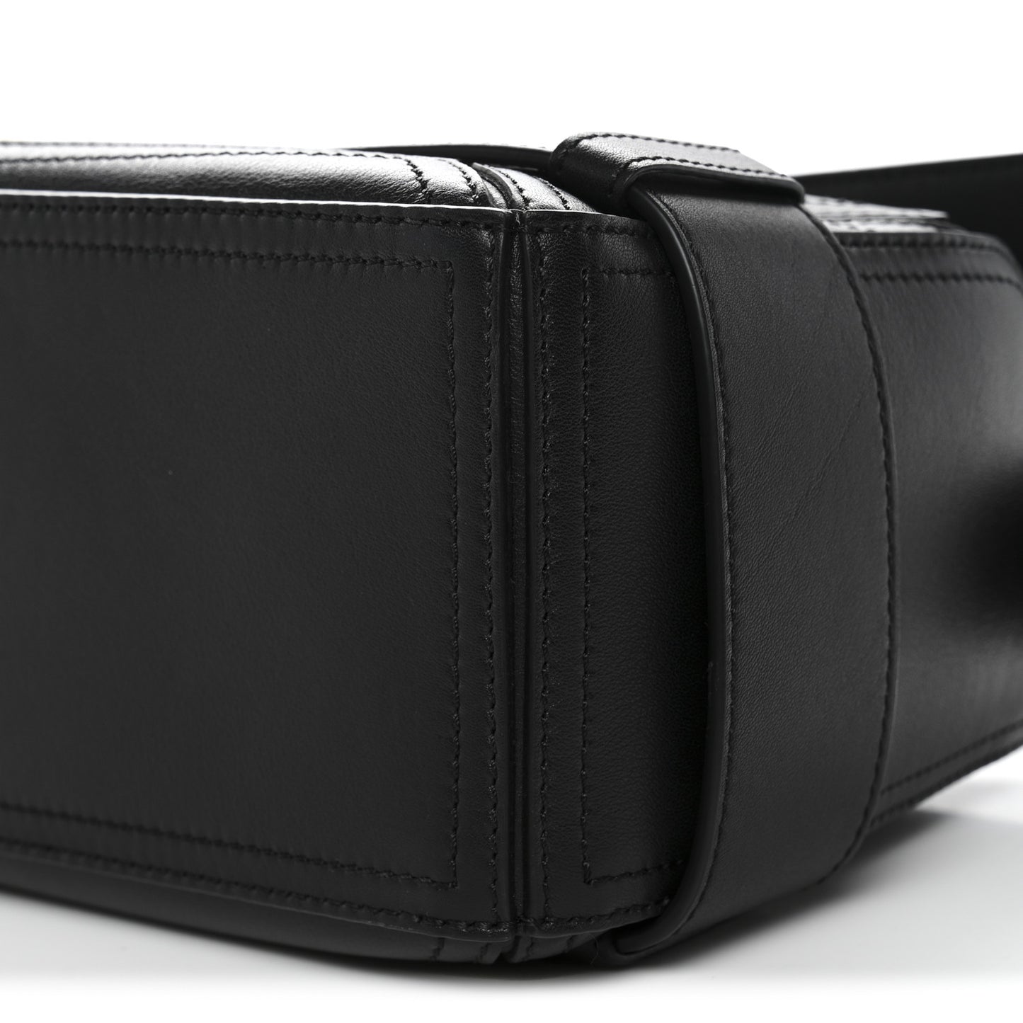 Shiny Calfskin Small Puzzle Biker Bag Black