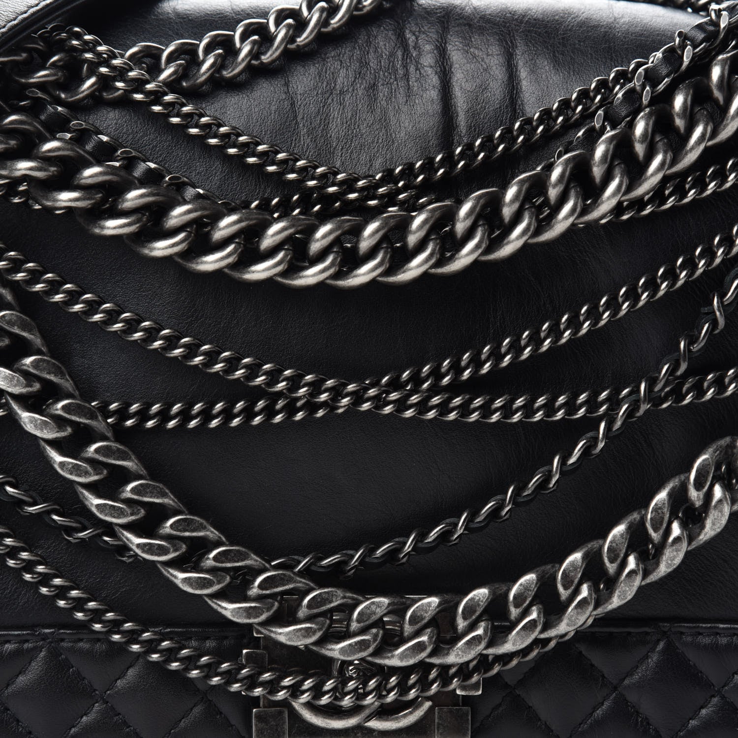 Chanel Calfskin Enchained New Medium Boy Flap Black 10 of 10