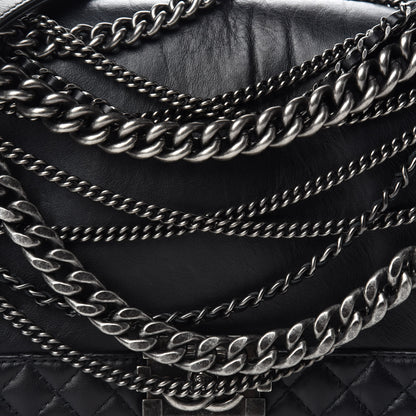 Chanel Calfskin Enchained New Medium Boy Flap Black 10 of 10