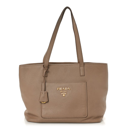 Prada Vitello Daino Pocket Shopping Tote Cammeo 1 of 10