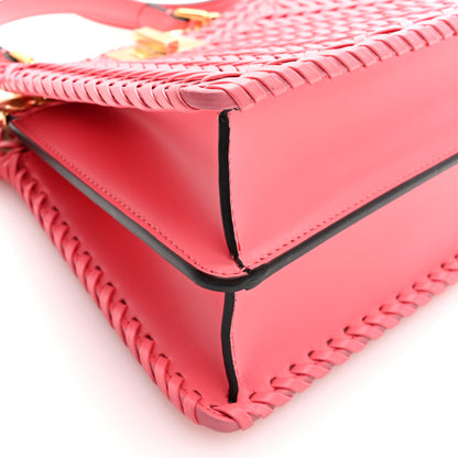 Fendi Vitello King Shiny Nappa Intreccio Small Peekaboo I SEE U Satchel Pink Dalia 9 of 10