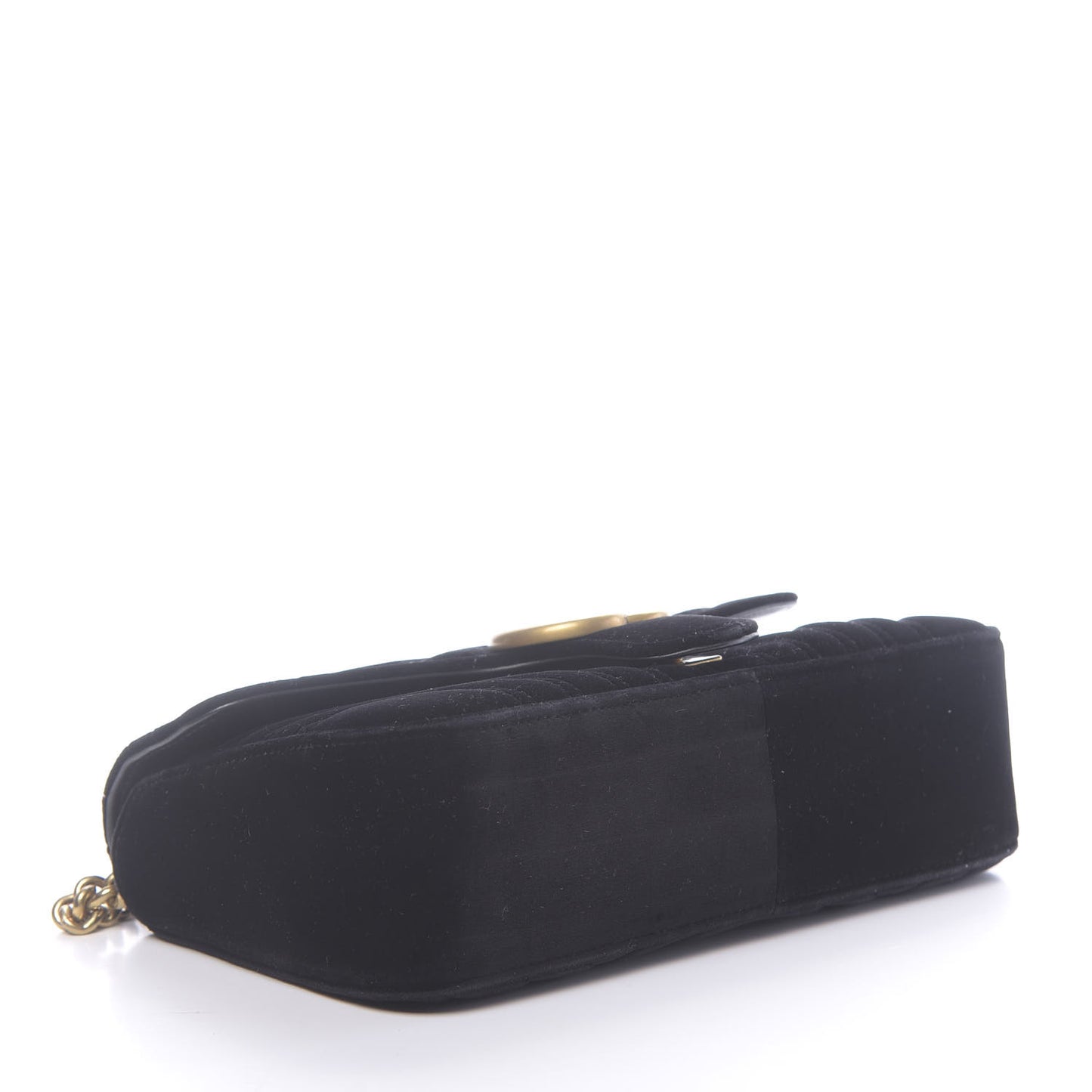 Velvet Matelasse Small GG Marmont Shoulder Bag Black