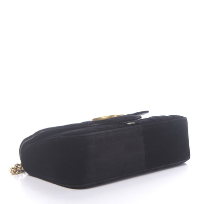 Gucci Velvet Matelasse Small GG Marmont Shoulder Bag Black 4 of 10