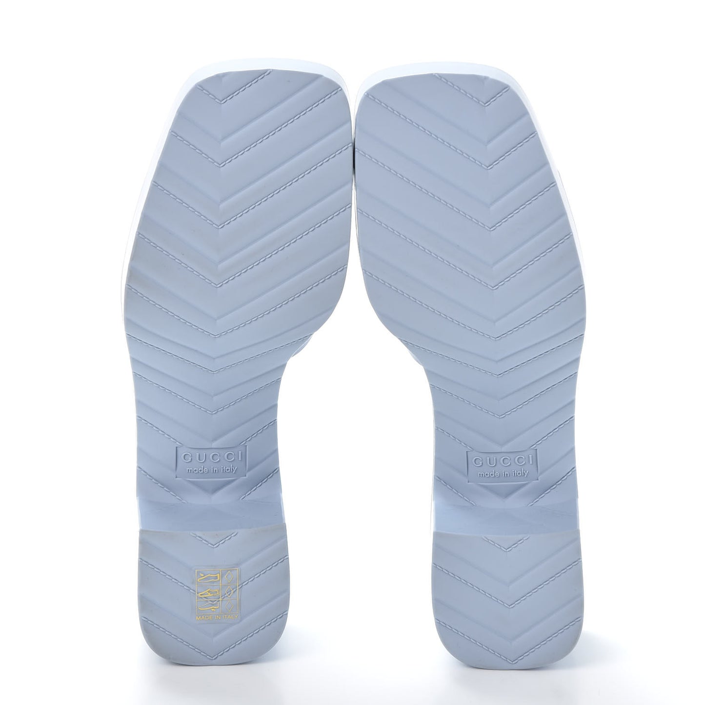 Rubber Gucci Logo Womens Platform 20/60mm Slide Sandals 38 Porcelain Light Blue