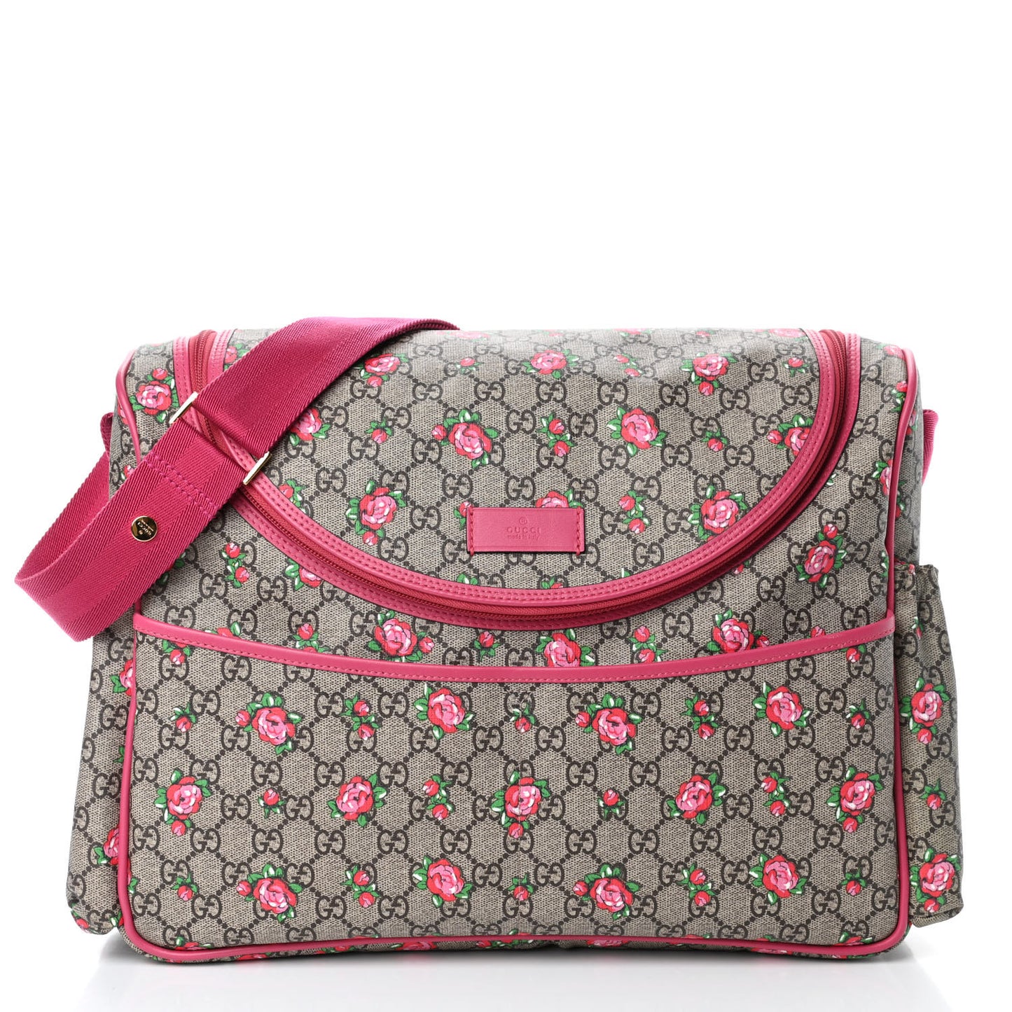 GG Supreme Monogram Rose Bud Diaper Bag Pink
