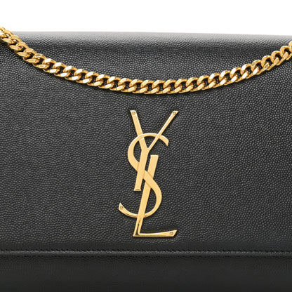 Saint Laurent Grain De Poudre Medium Classic Monogram Kate Satchel Black 9 of 11