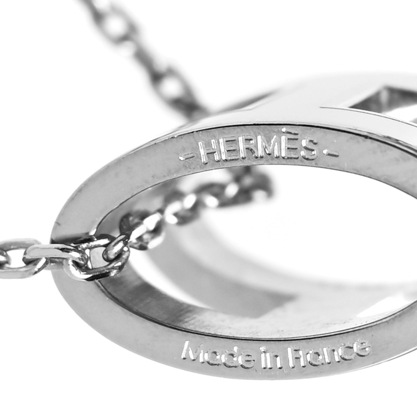 Lacquered Palladium Pop H Pendant Necklace White