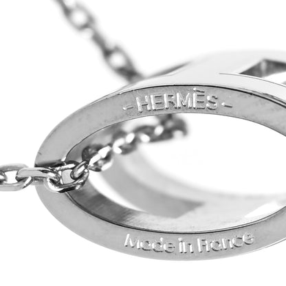 Hermes Lacquered Palladium Pop H Pendant Necklace White 4 of 5