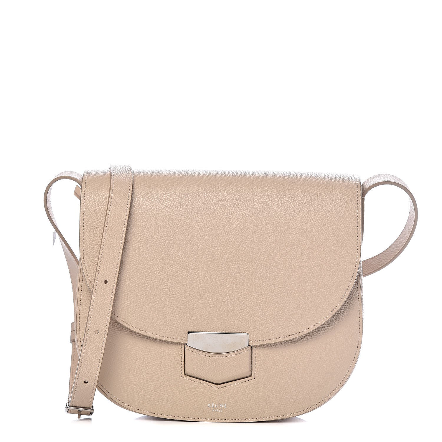 Celine Grained Calfskin Medium Trotteur Light Taupe 1 of 11