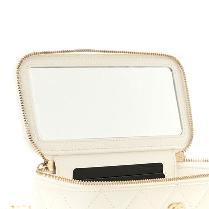 Chanel Caviar Quilted Small Vanity Case With Chain White 10 of 12