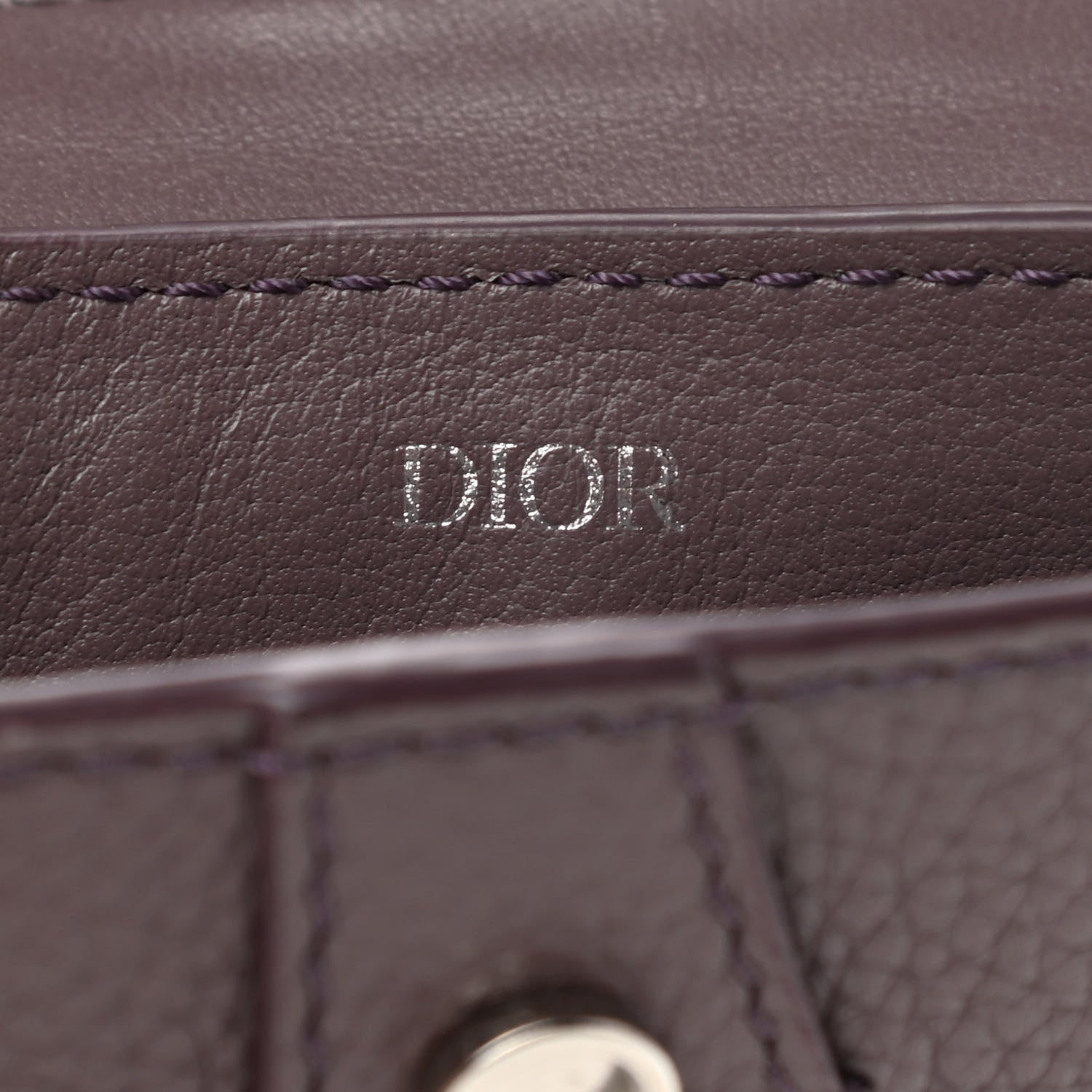 Christian Dior Grained Calfskin Saddle Key Ring Warm Taupe 6 of 7
