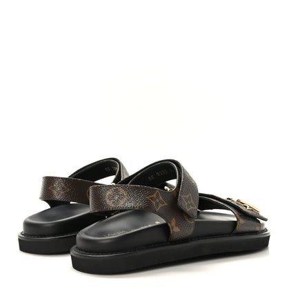 Louis Vuitton Monogram LV Sunset Comfort Flat Sandals 39 Cacao Brown 4 of 9