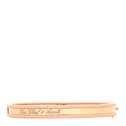 Van Cleef & Arpels 18K Rose Gold Perlee Signature Bangle Bracelet L 3 of 6