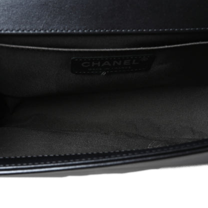 Chanel Metallic Calfskin Crystal Medium Boy Flap Dark Silver 5 of 10