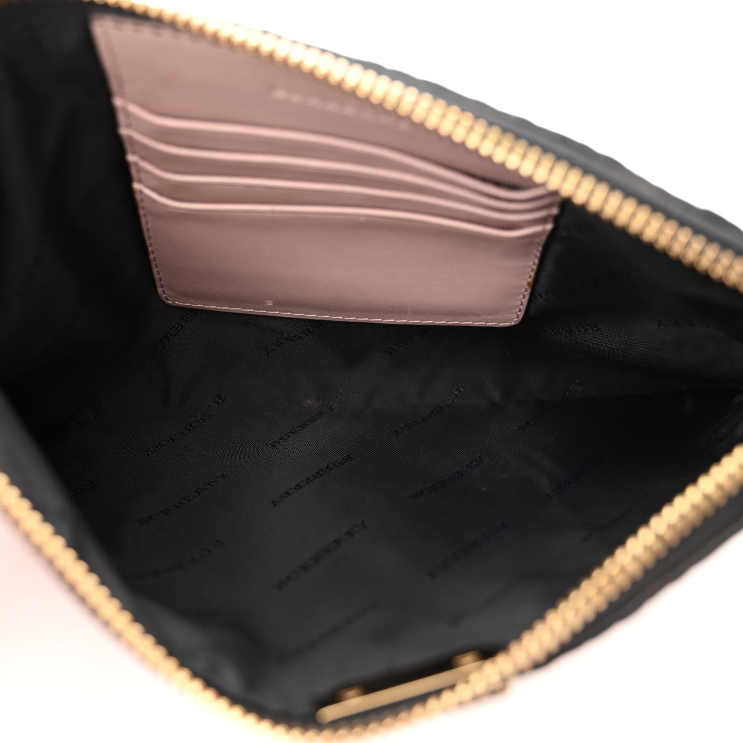 Burberry Signature Grain Calfskin Check Embossed Peyton Crossbody Clutch Bag Pale Orchid 5 of 11