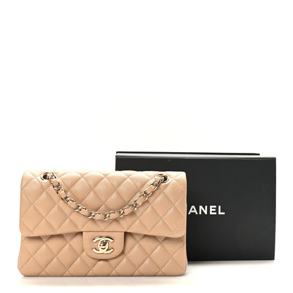 Chanel Caviar Quilted Small Double Flap Beige 10 of 10