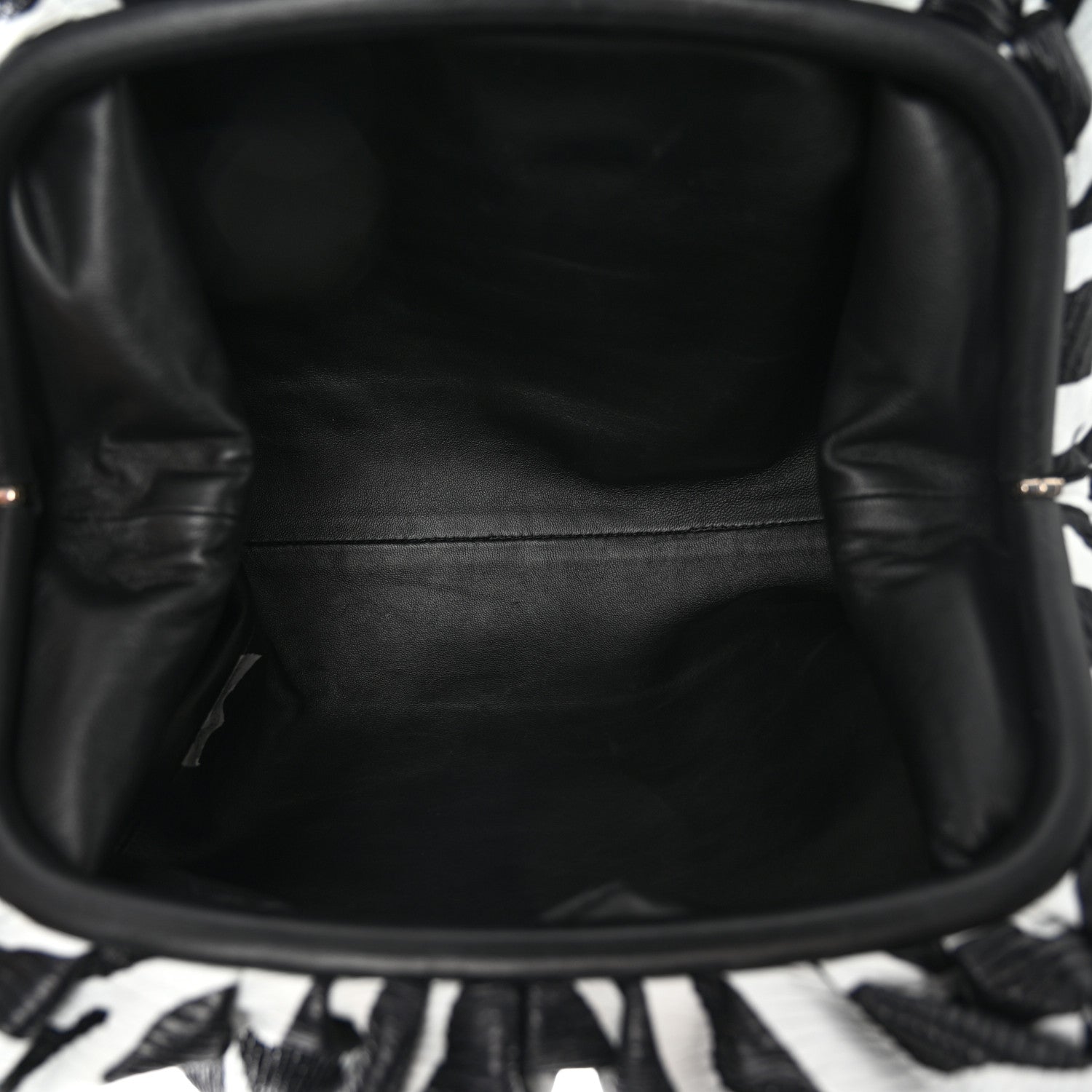 Bottega Veneta Nappa Zebra Print The Pouch Oversized Clutch White Black 5 of 8