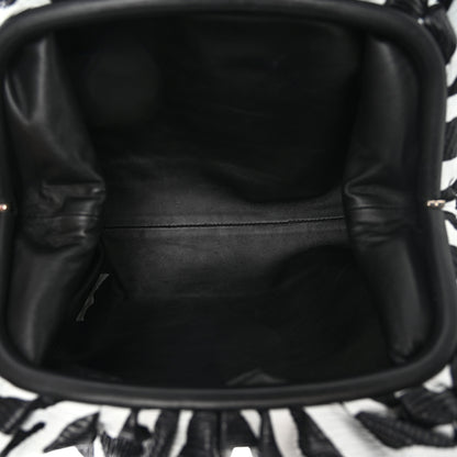 Bottega Veneta Nappa Zebra Print The Pouch Oversized Clutch White Black 5 of 8