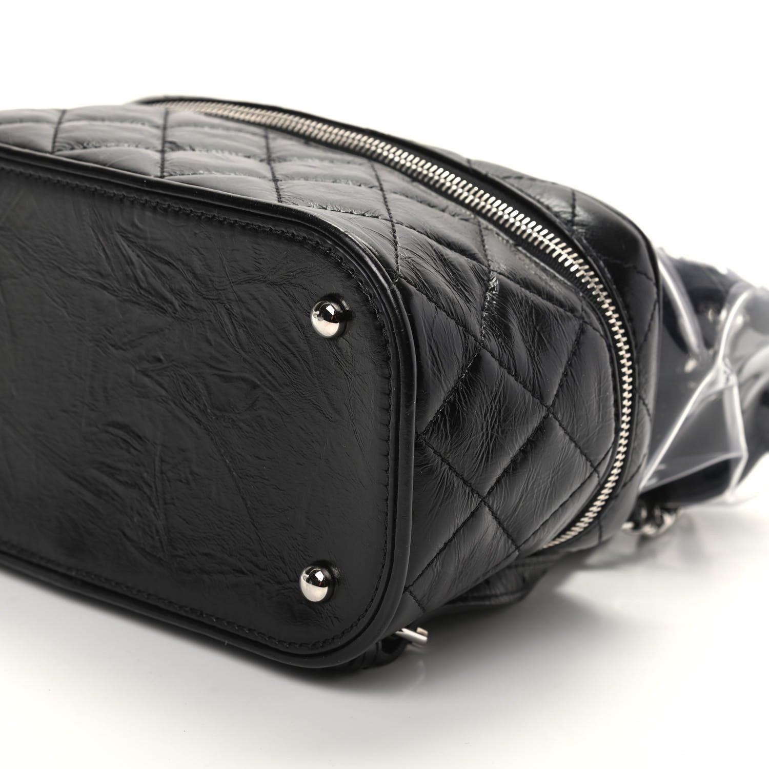 Chanel Crumpled Calfskin PVC Quilted Backpack Black 10 of 10