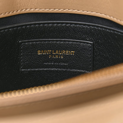 Saint Laurent Calfskin Y Quilted Monogram Small Loulou Chain Satchel Dark Beige 6 of 10
