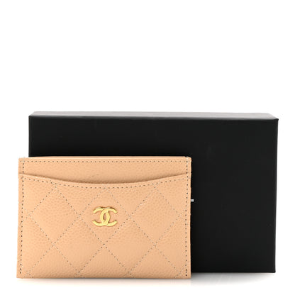 Chanel Caviar Quilted Card Holder Beige 8 of 8