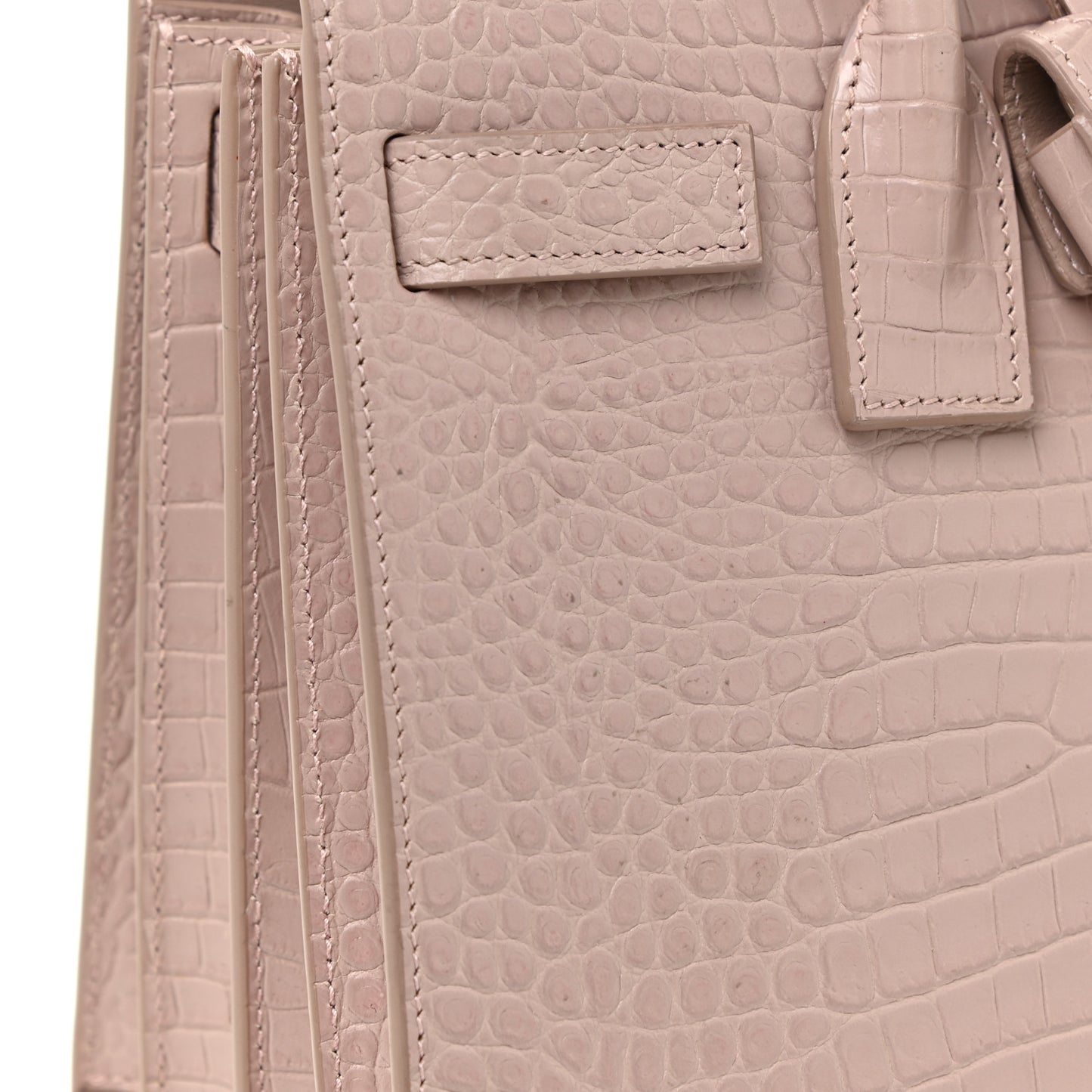 Calfskin Crocodile Embossed Baby Sac De Jour Rose Antic