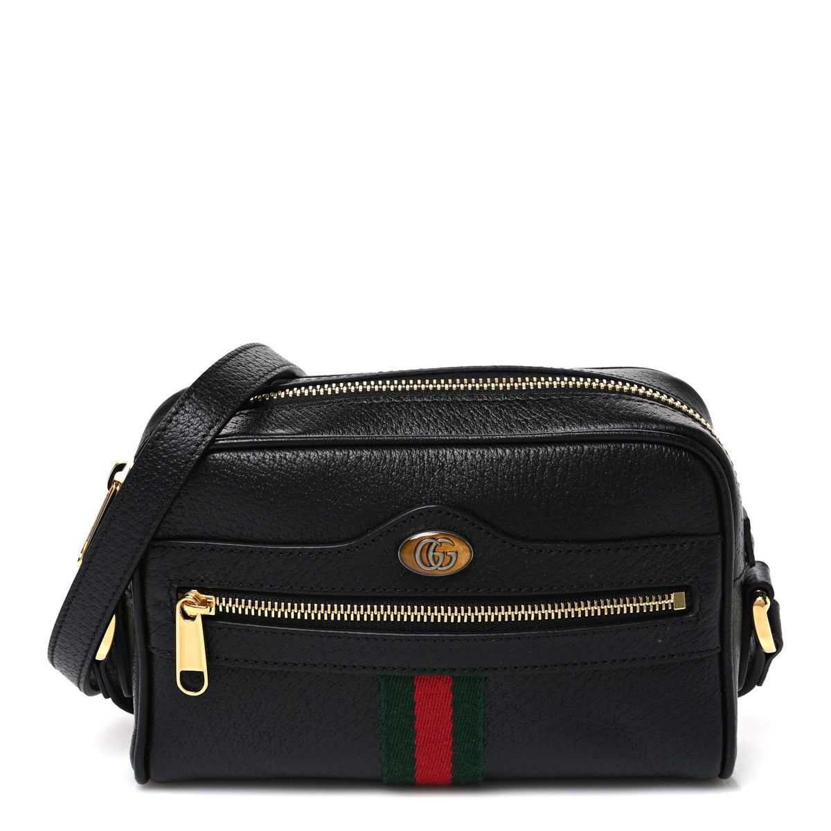 Calfskin Web Mini Ophidia Shoulder Bag Black
