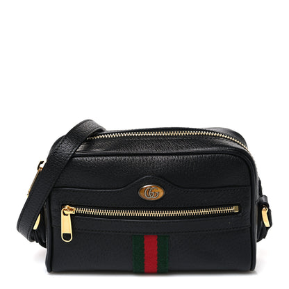 Gucci Calfskin Web Mini Ophidia Shoulder Bag Black 1 of 10