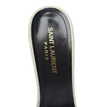 Saint Laurent Canvas Bianca Mules 39 Pearl 6 of 8