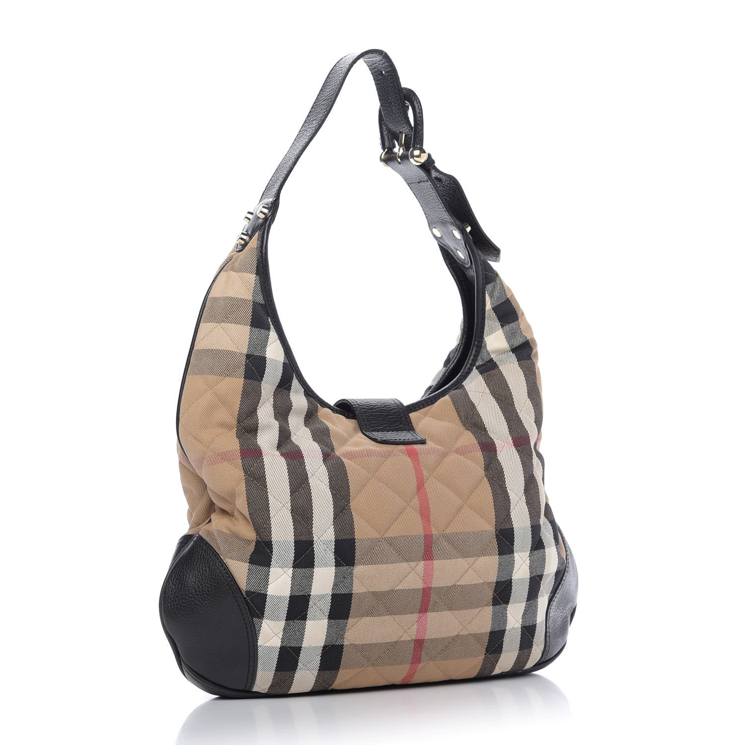 Burberry House Check Quilted Brook Hobo Black 3 of 10