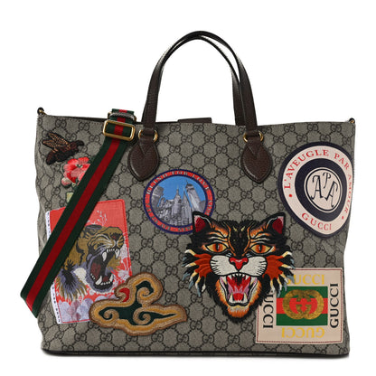 Gucci Soft GG Supreme Monogram Courrier Medium Crossbody Tote Beige New Acero 1 of 9