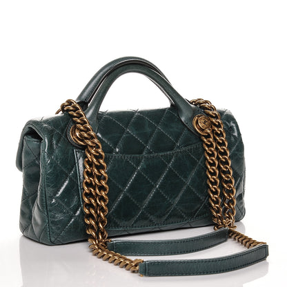 Chanel Glazed Calfskin Quilted Small Castle Rock Flap Green 3 of 7