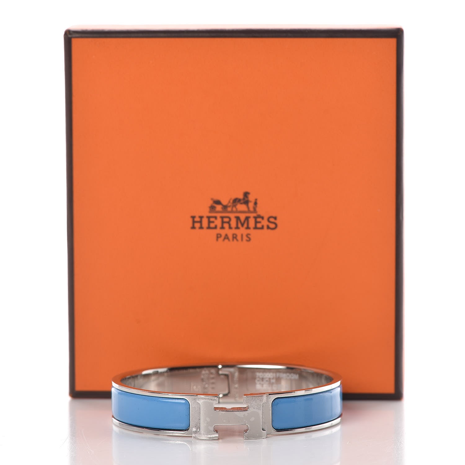 Hermes Enamel Narrow Clic Clac H Bracelet GM Bleu Cielo 5 of 5