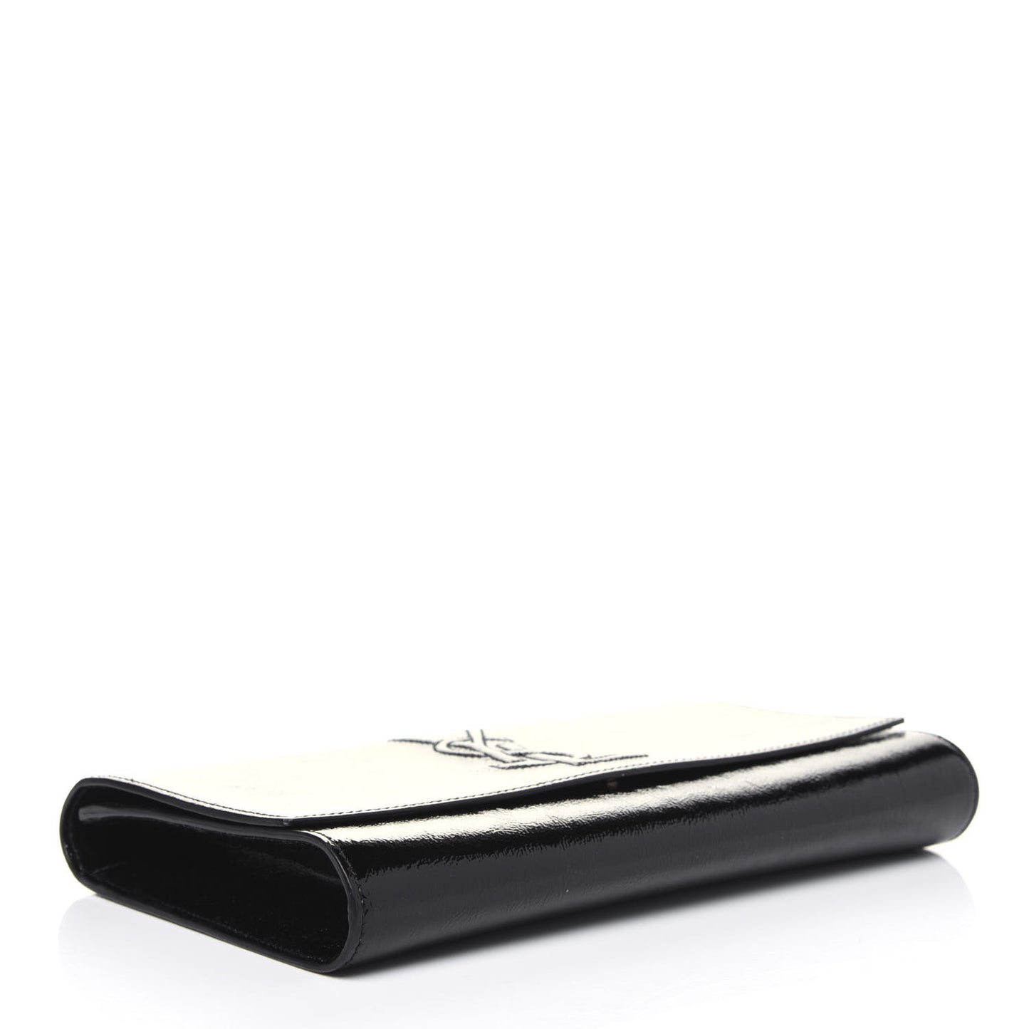 Textured Patent Monogram Belle De Jour Clutch Black