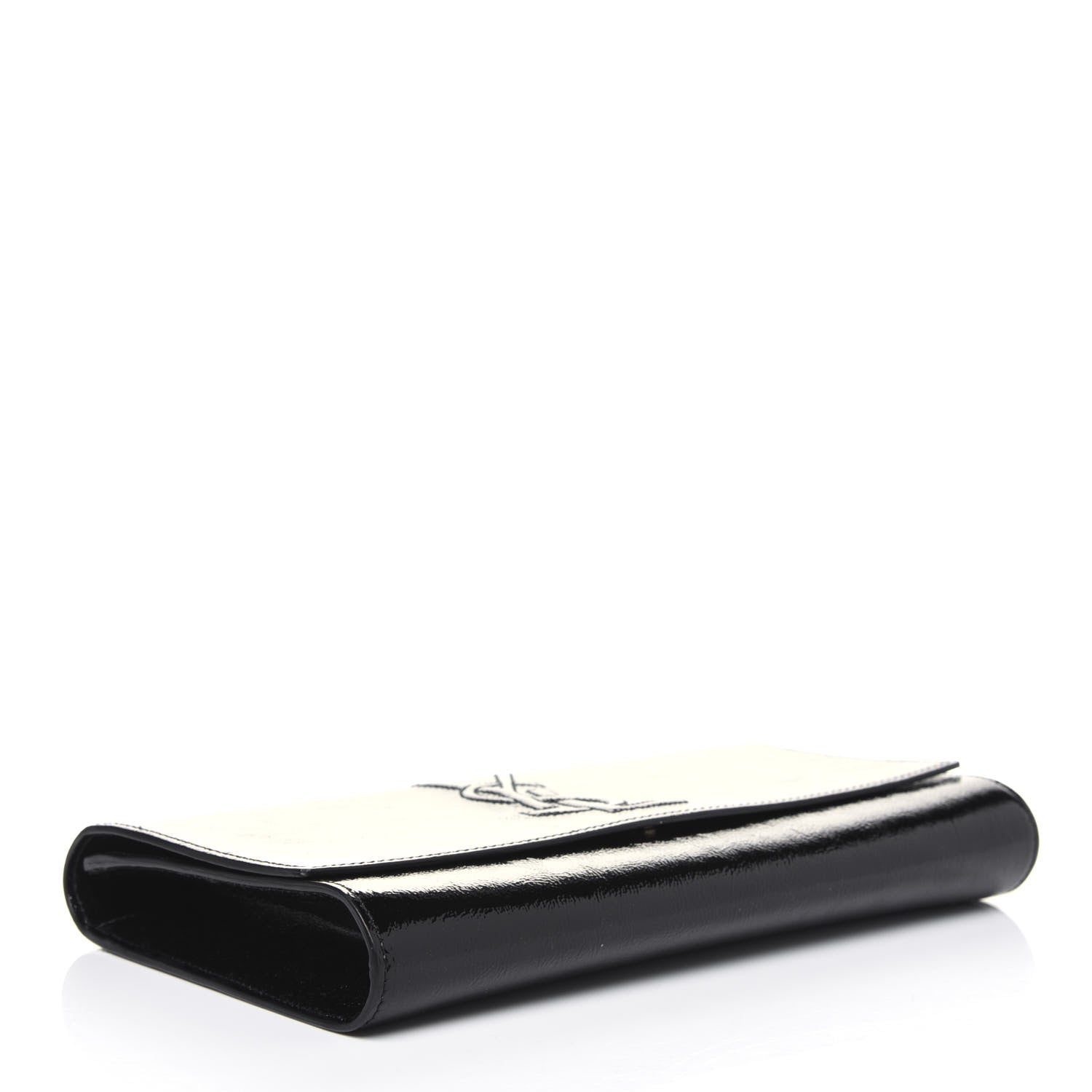 Saint Laurent Textured Patent Monogram Belle De Jour Clutch Black 4 of 13