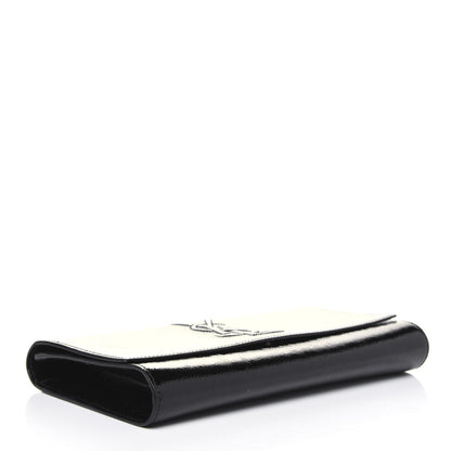 Saint Laurent Textured Patent Monogram Belle De Jour Clutch Black 4 of 13