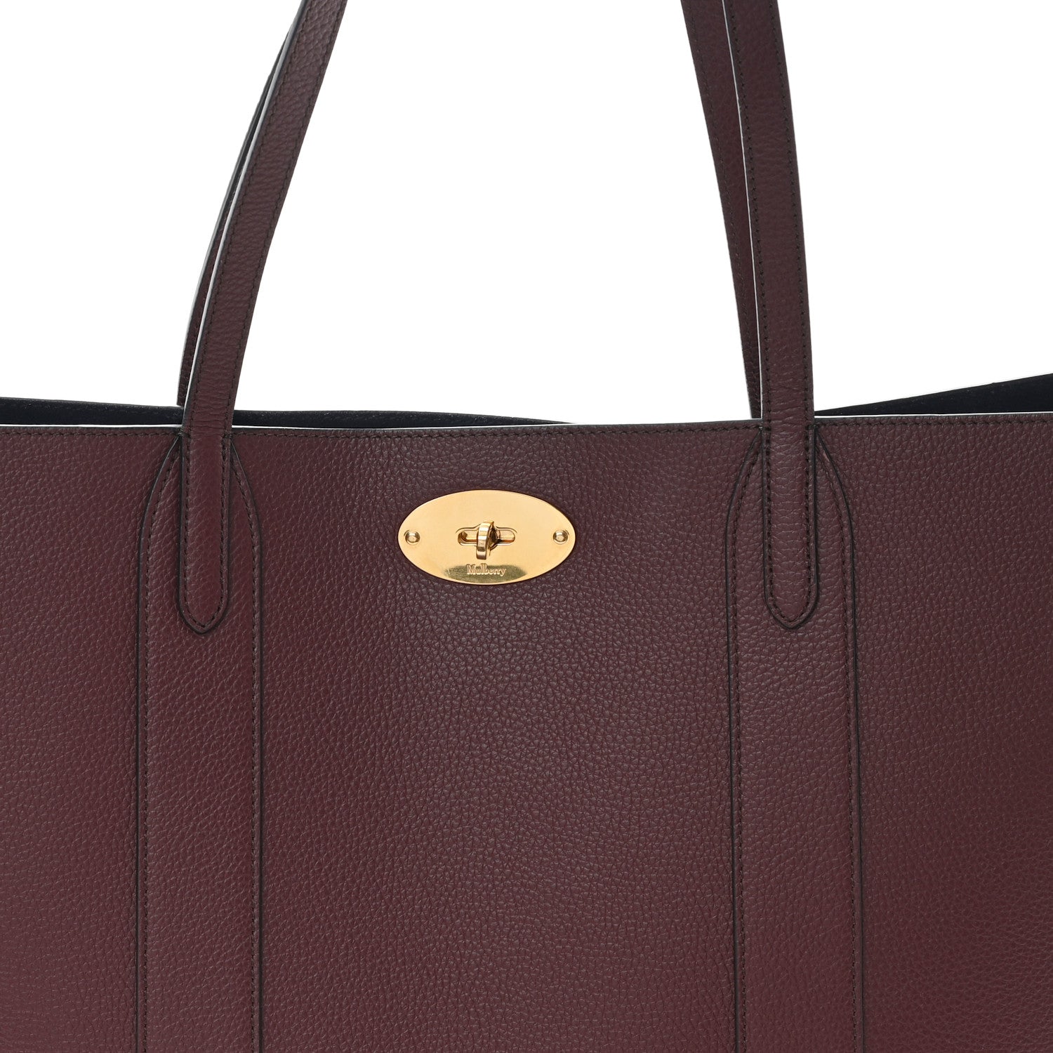Mulberry Small Classic Grain Bayswater Tote Burgundy Oxford Blue 7 of 10