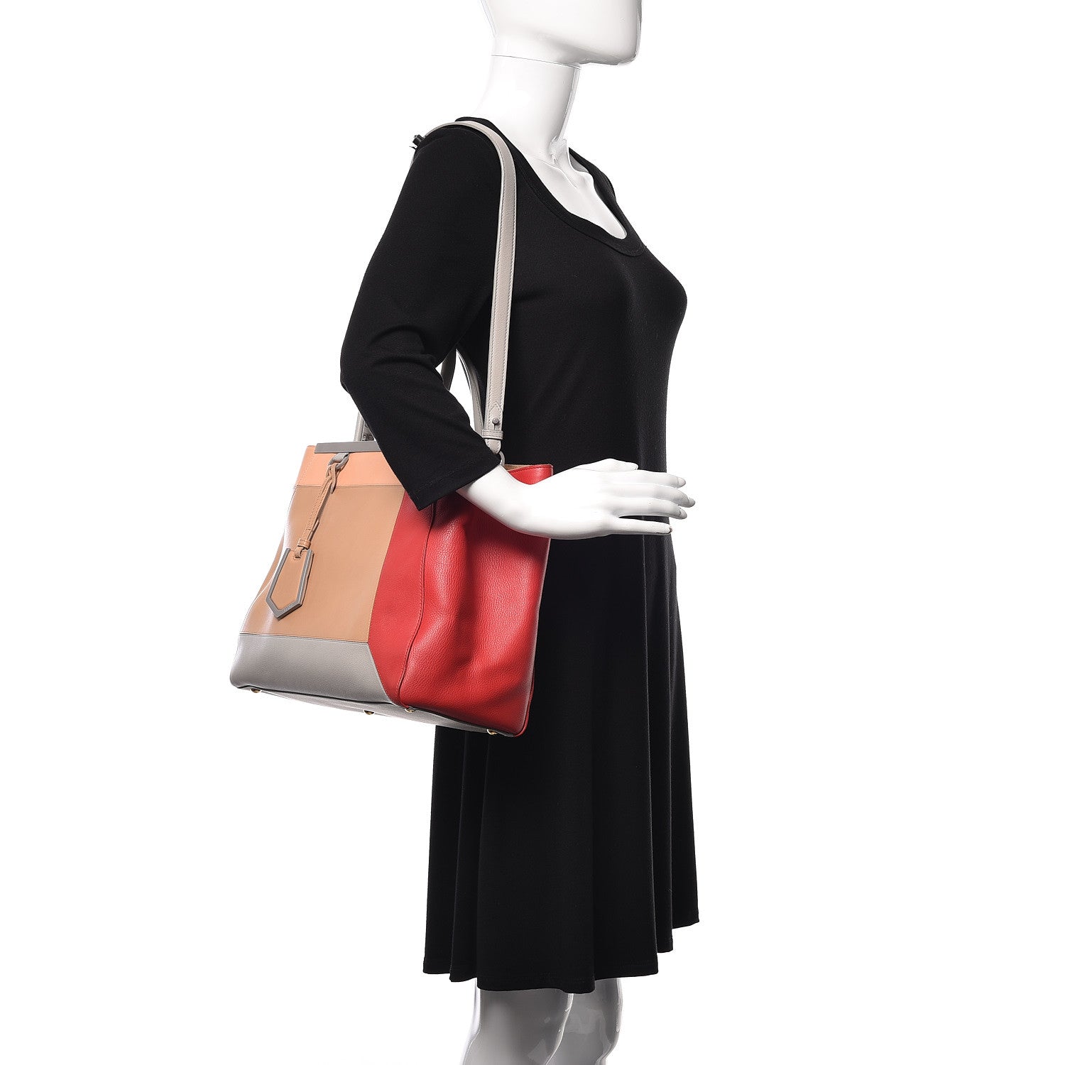 Fendi Calfskin Colorblock Regular 2Jours Tote Multicolor 3 of 12