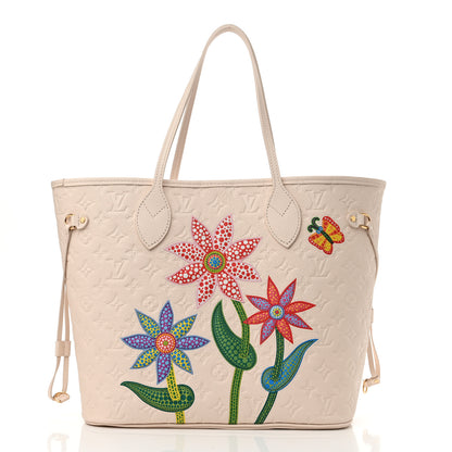 Louis Vuitton LV X YK Empreinte Inlaid Kusama Flowers Neverfull MM Quartz 3 of 11