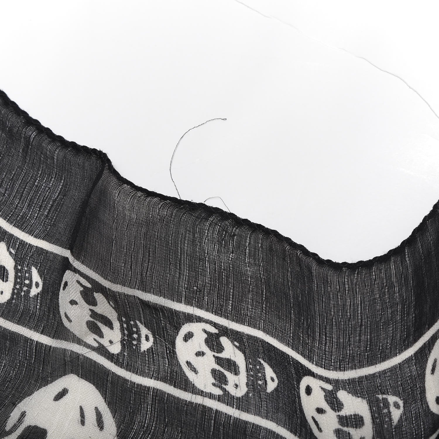 Alexander McQueen Modal Silk Skull Scarf Black White 6 of 6