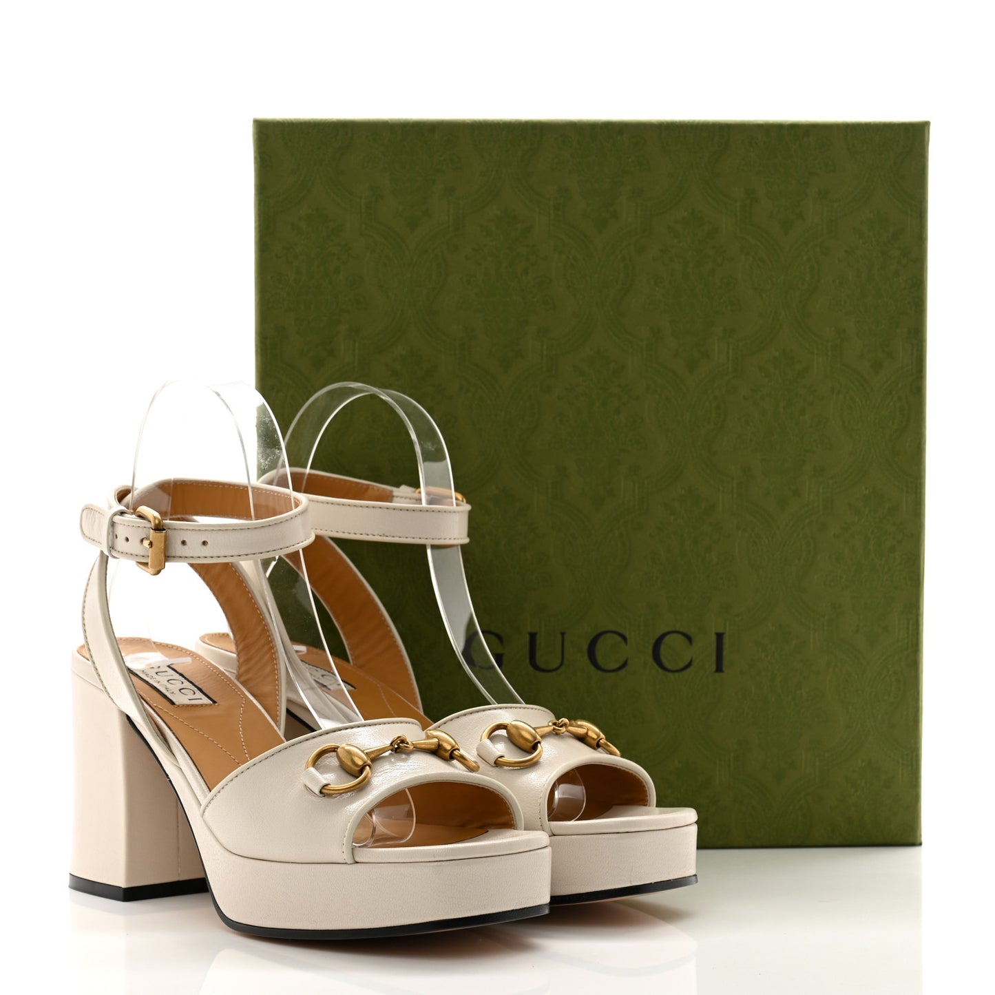 Quentin Granada Kid Horsebit 25/60mm Platform Sandals 37 Mystic White
