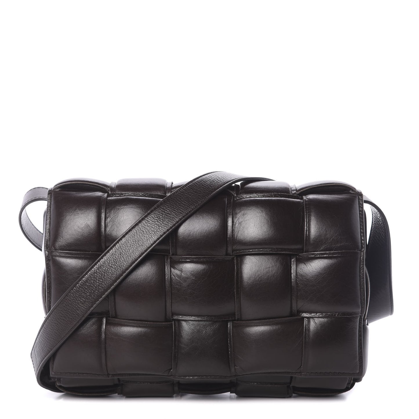 Paper Calfskin Maxi Intreccio Padded Cassette Crossbody Bag Fondant