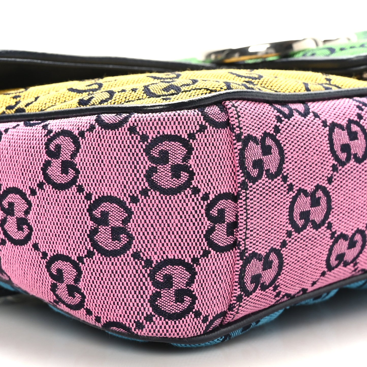 Monogram Multicolor Matelasse Diagonal Small GG Marmont Shoulder Bag Green Blue Yellow Light Blue Pink