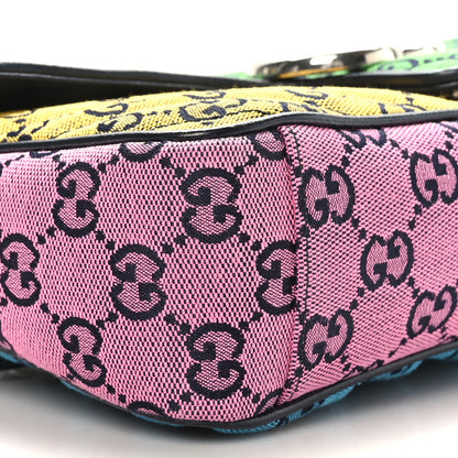 Gucci Monogram Multicolor Matelasse Diagonal Small GG Marmont Shoulder Bag Green Blue Yellow Light Blue Pink 9 of 10