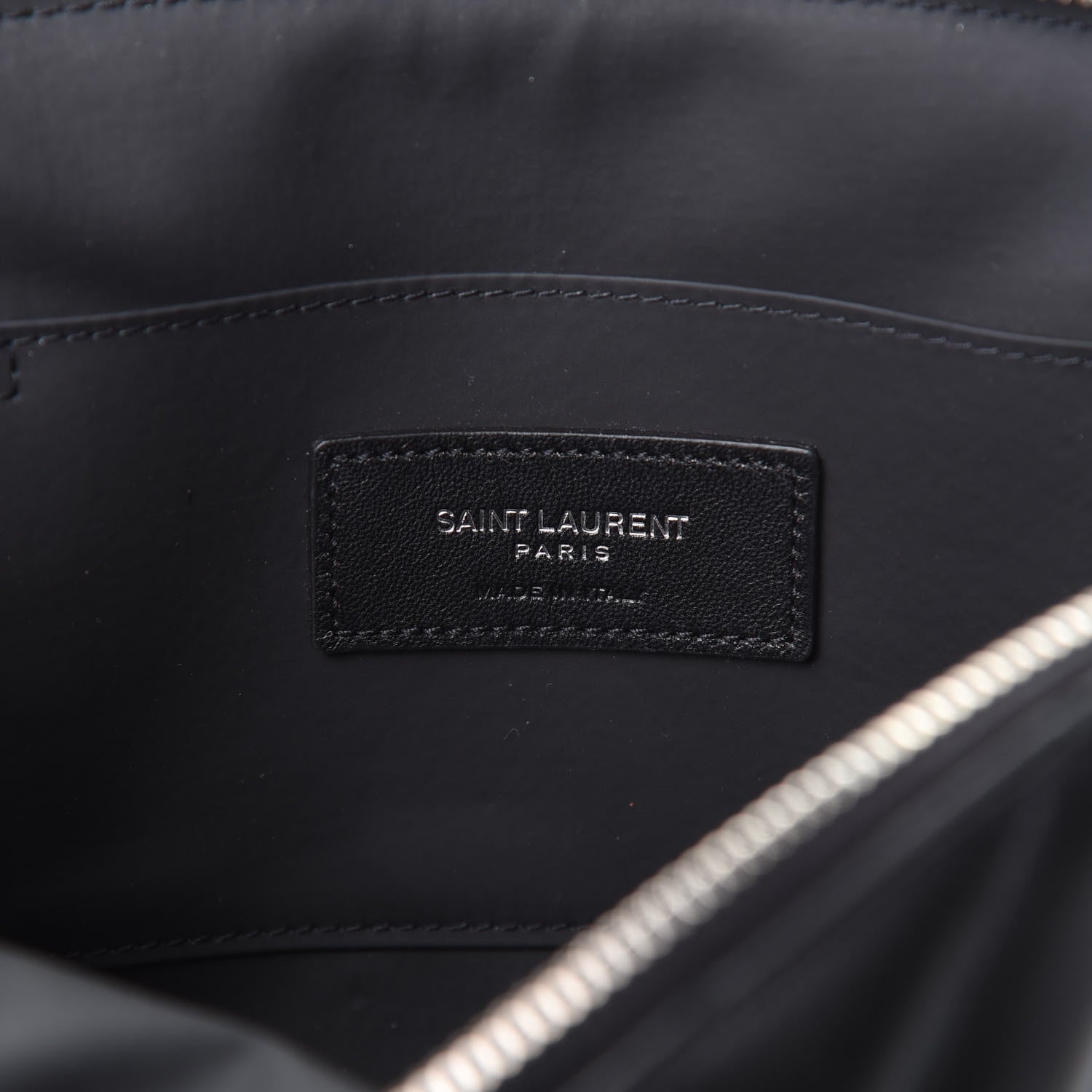 Saint Laurent Lambskin Matelasse Cosmetic Case Black 6 of 9