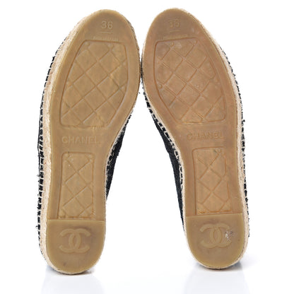 Chanel Fabric Patent Calfskin CC Espadrilles 36 Black 5 of 12
