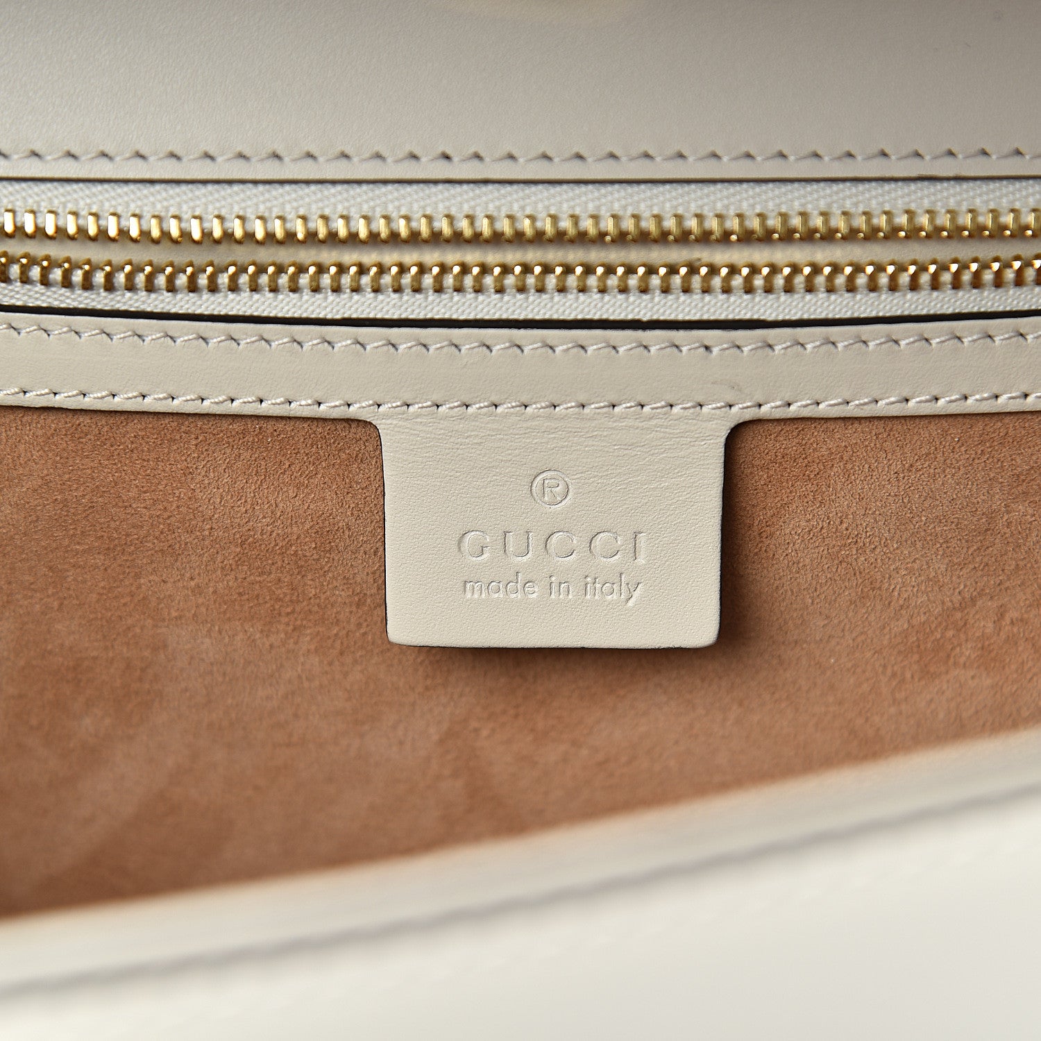 Gucci Calfskin Embroidered Medium Sylvie Top Handle Bag White 6 of 10